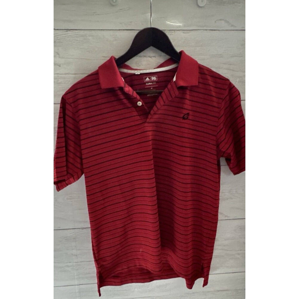 BOYS’ ADIDAS CLIMALITE S/S POLO SHIRT, RED/GREY, Medium